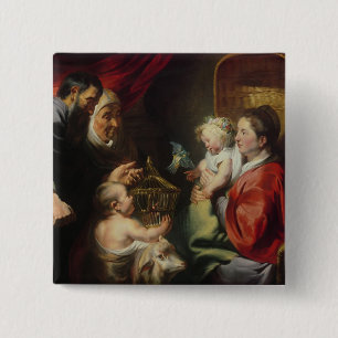 The Virgin and Child 15 Cm Square Badge