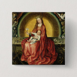 The Virgin and Child 2 15 Cm Square Badge