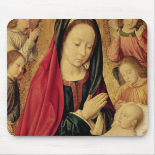 The Virgin and Child Adored by Angels Mouse Pad