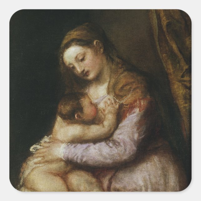The Virgin and Child, c.1570-76 Square Sticker (Front)