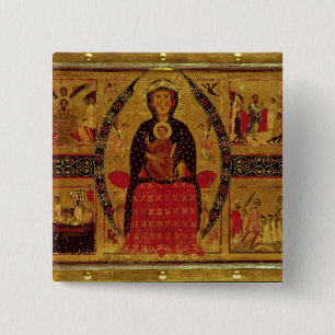 The Virgin and Child Enthroned 15 Cm Square Badge