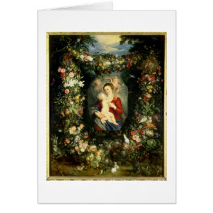The Virgin and child in a garland of fruit and flo