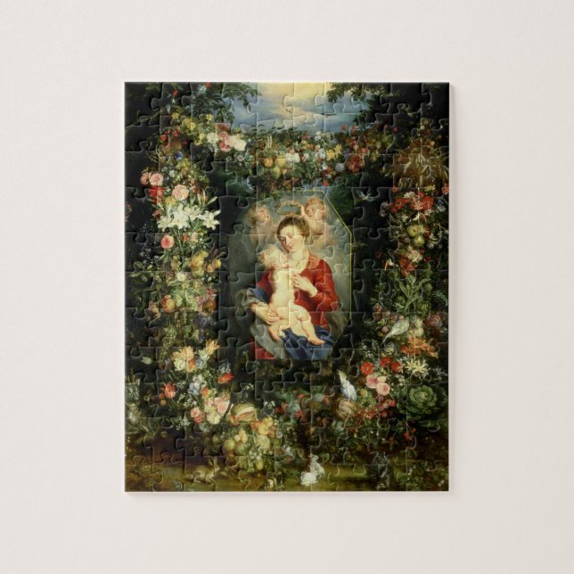 The Virgin and child in a garland of fruit and flo Jigsaw Puzzle (Vertical)