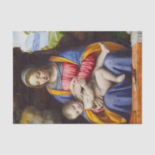 The Virgin and Child in a Landscape by Luini Tissue Paper