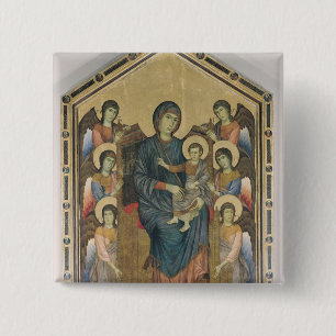The Virgin and Child in Majesty 15 Cm Square Badge