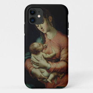 The Virgin and Child (oil on panel) iPhone 11 Case