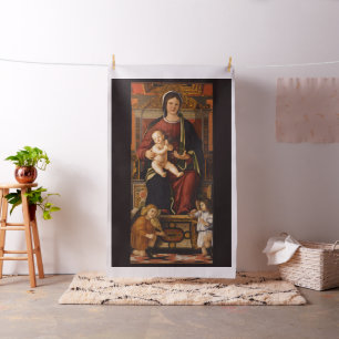 “The Virgin and Child” religious art custom fabric
