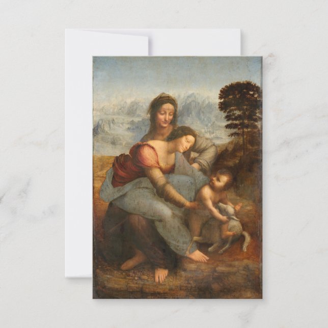 The Virgin and Child Saint Anne Leonardo da Vinci Thank You Card (Front)