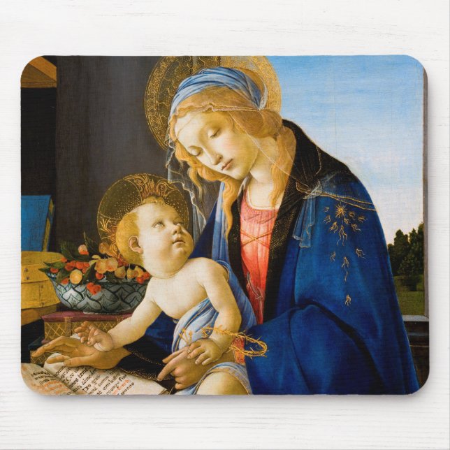 The Virgin and Child, Sandro Botticelli Mouse Pad (Front)
