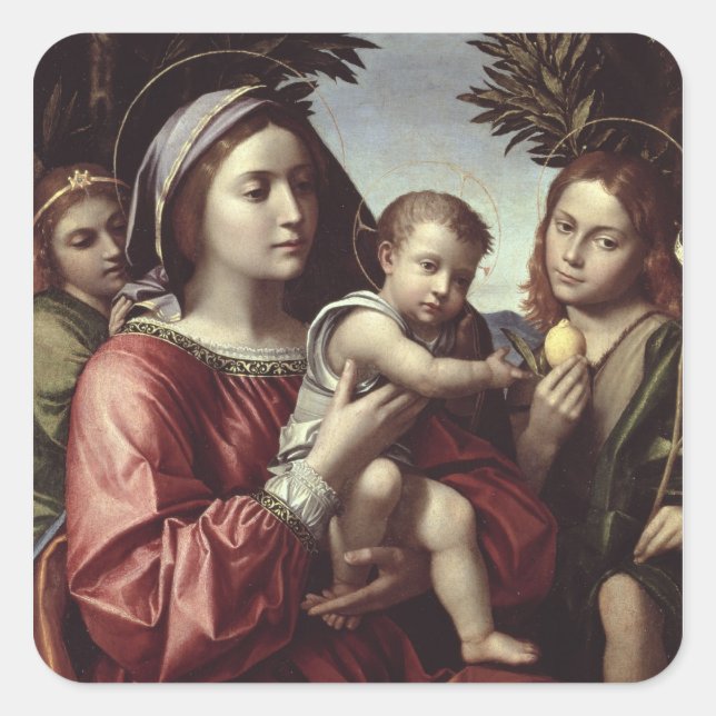 The Virgin and Child Square Sticker (Front)