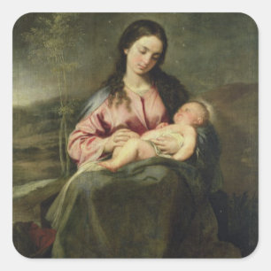 The Virgin and Child Square Sticker