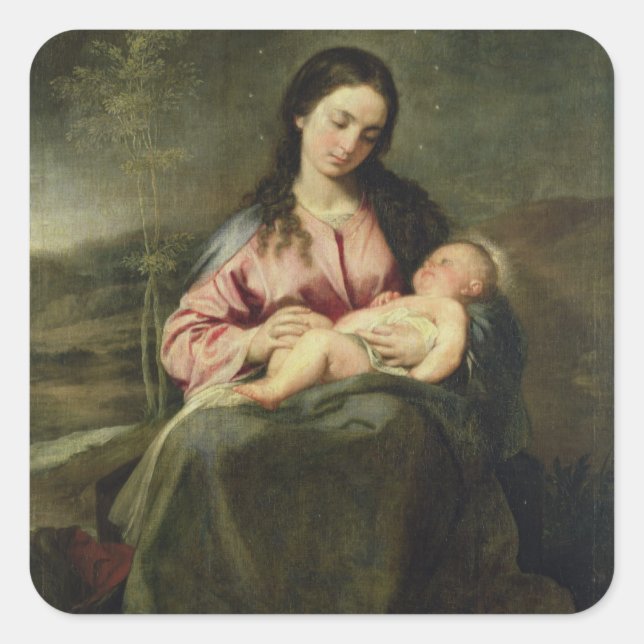 The Virgin and Child Square Sticker (Front)