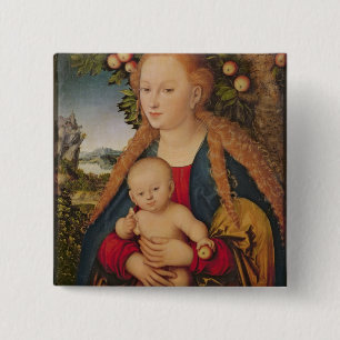 The Virgin and Child under an Apple Tree 15 Cm Square Badge