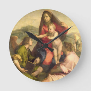The Virgin and Child with a Saint and an Angel, c. Round Clock