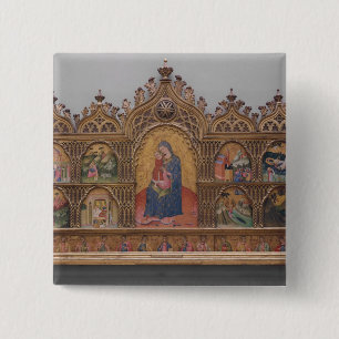 The Virgin and Child with Legendary Scenes 15 Cm Square Badge