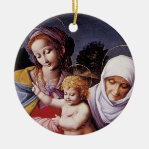 The Virgin and Child with Saint Elizabeth Ceramic Ornament