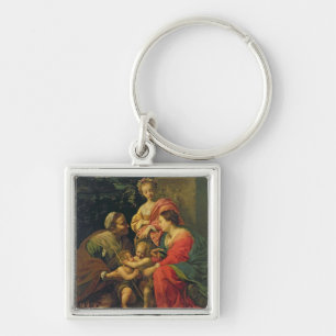 The Virgin and Child with St. Elizabeth, the Infan Key Ring