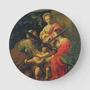 The Virgin and Child with St. Elizabeth, the Infan Round Clock
