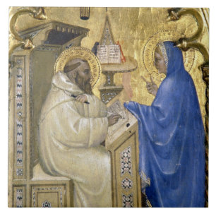 The Virgin appearing to St. Bernard, detail from a Tile