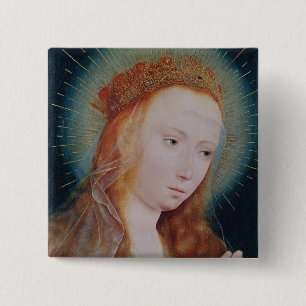 The Virgin at Prayer 15 Cm Square Badge