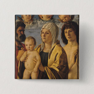 The Virgin & Child with St. Peter & St. 15 Cm Square Badge