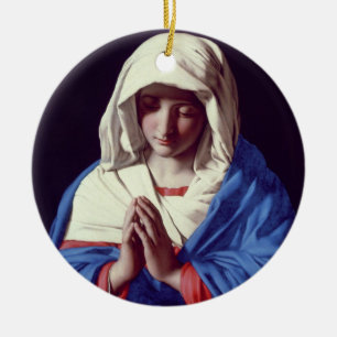 The Virgin in Prayer, 1640-50 (oil on canvas) Ceramic Tree Decoration