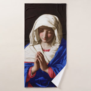 The Virgin in Prayer, Sassoferrato Bath Towel