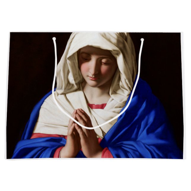The Virgin in Prayer, Sassoferrato Large Gift Bag (Front)