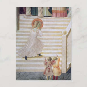 The Virgin Mary ascending the staircase Postcard