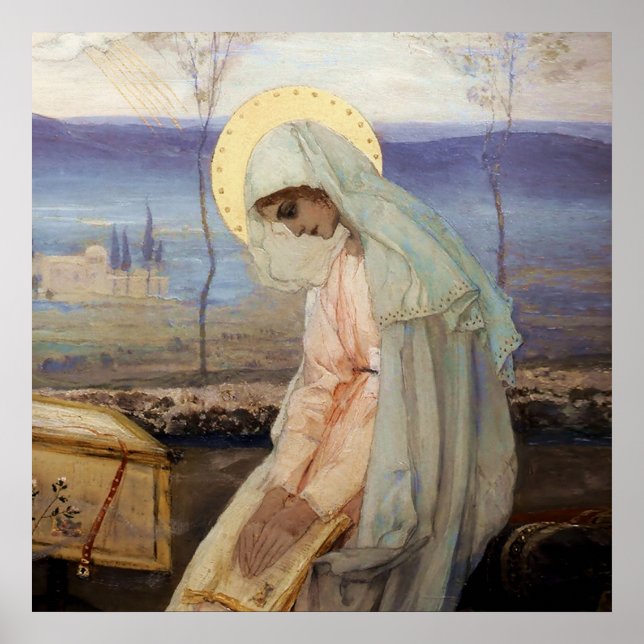 “The Virgin Mary” by Mikhail Nesterov Poster (Front)