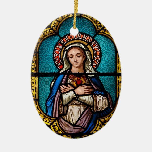 The Virgin Mary Ceramic Tree Decoration (Front)