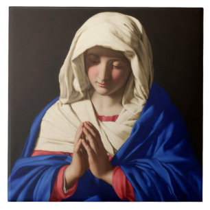 The Virgin Mary in Prayer Ceramic Tile