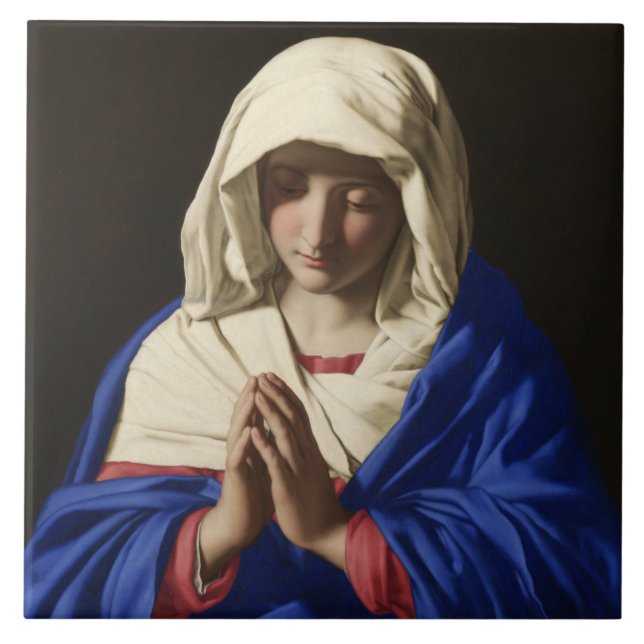 The Virgin Mary in Prayer Ceramic Tile (Front)