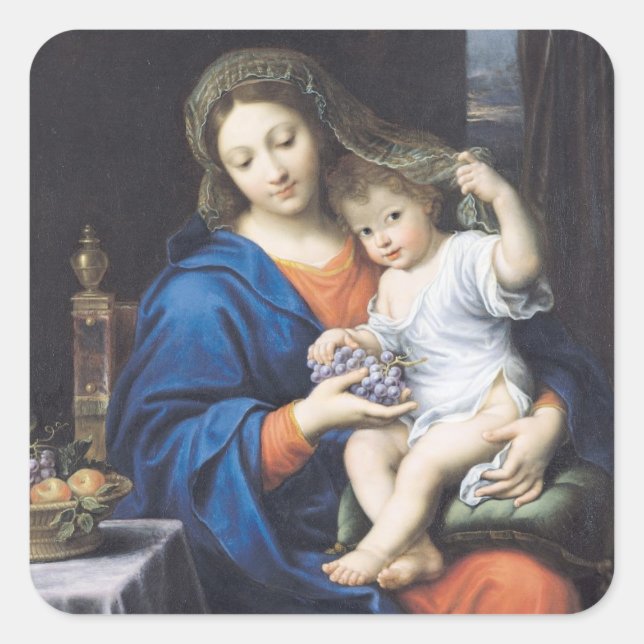 The Virgin of the Grapes, 1640-50 Square Sticker (Front)