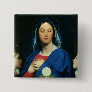The Virgin of the Host, 1866 15 Cm Square Badge