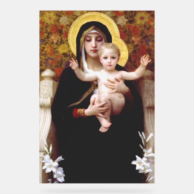 The Virgin of the Lilies Acrylic Sign (Front)