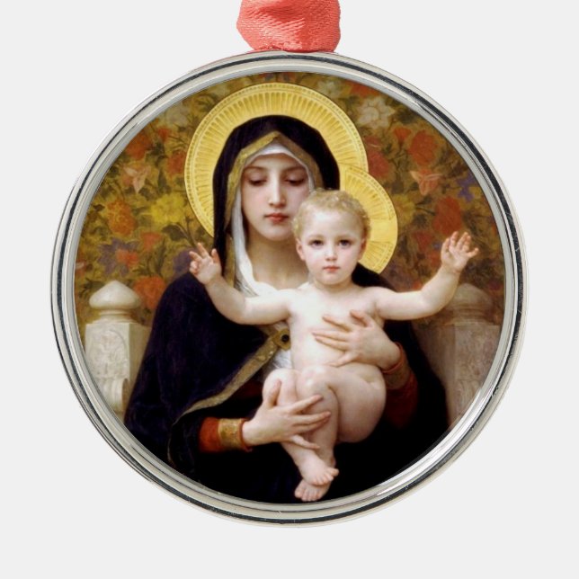 The Virgin of the Lilies Christmas ornament (Front)