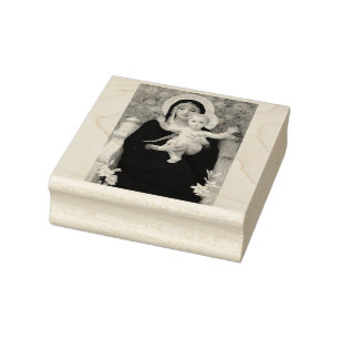 The Virgin of the Lilies Rubber Stamp