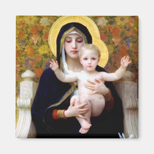The Virgin of the Lily, Bouguereau Magnet (Front)