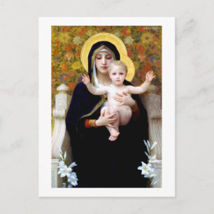 The Virgin of the Lily, Bouguereau Postcard