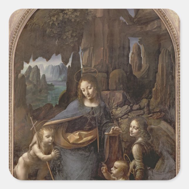 The Virgin of the Rocks , c.1508 Square Sticker (Front)