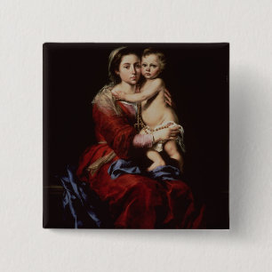 The Virgin of the Rosary, c.1650 15 Cm Square Badge
