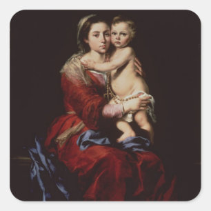 The Virgin of the Rosary, c.1650 Square Sticker