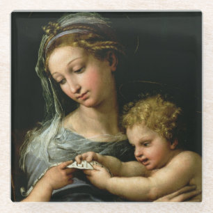 The Virgin of the Rose, c.1518 Glass Coaster