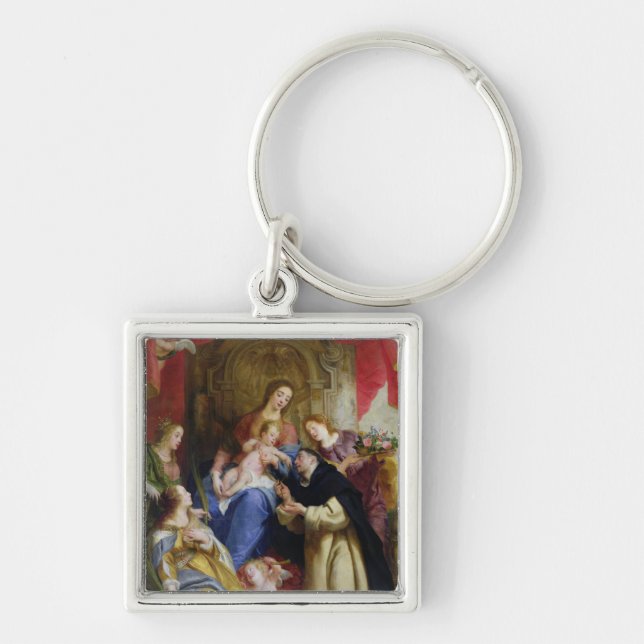 The Virgin Offering the Rosary Key Ring (Front)