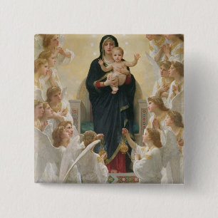 The Virgin with Angels, 1900 15 Cm Square Badge