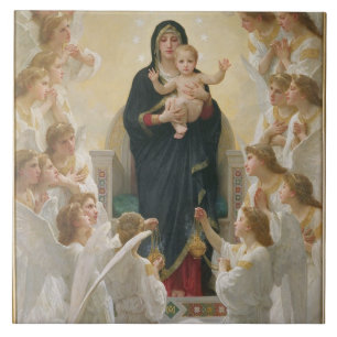 The Virgin with Angels, 1900 Ceramic Tile