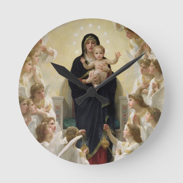 The Virgin with Angels, 1900 (oil on canvas) Round Clock (Front)