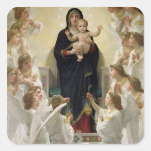The Virgin with Angels, 1900 Square Sticker