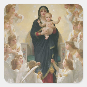 The Virgin with Angels, 1900 Square Sticker